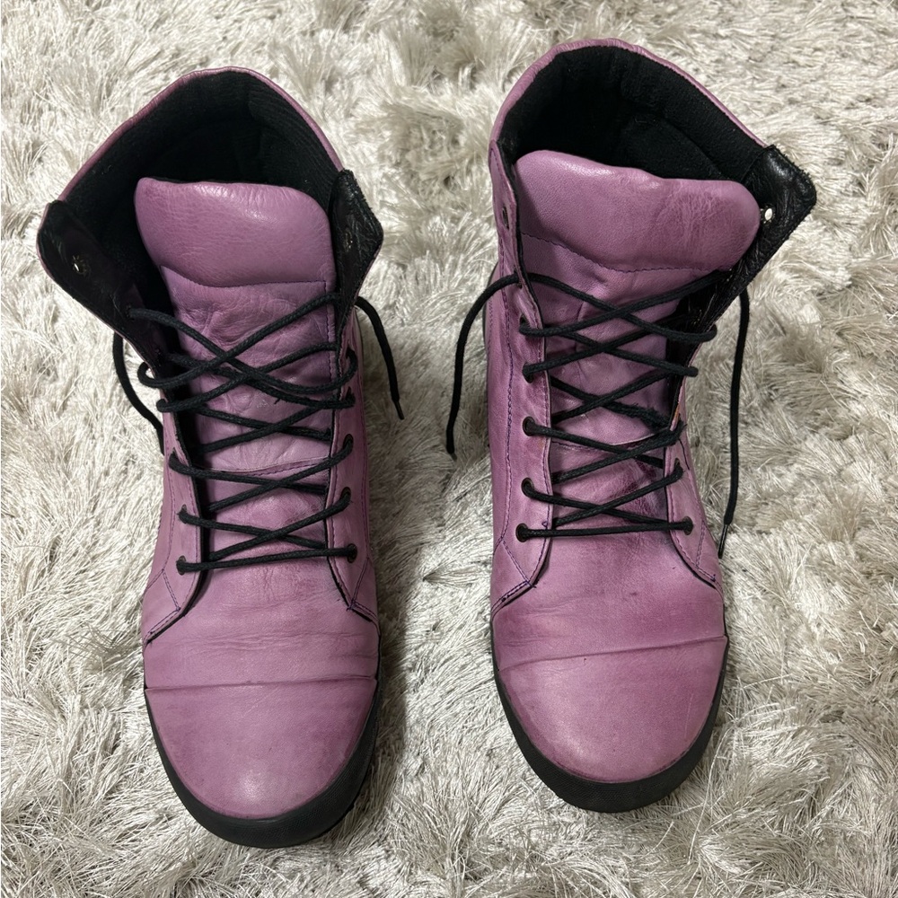 J Bloom Sz 38 leather Purple Lace-Up Boots